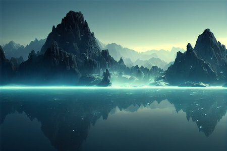 sunrise over the mountainsの写真素材