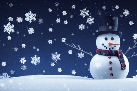 snowman in the snowy weather.の写真素材