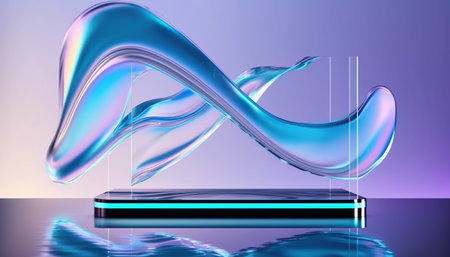 Abstract background, empty podium for product presentation.の写真素材