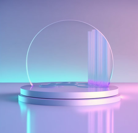 Abstract minimal scene with geometrical forms. 3d render.の写真素材