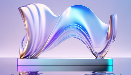 3d render, abstract background, blue and purple color, 3d illustrationの写真素材