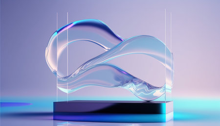 3d render, abstract background, empty pedestal for product displayの写真素材