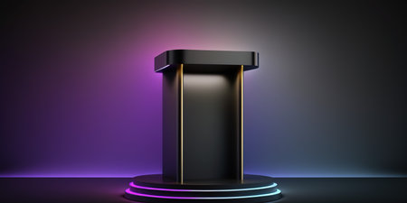 Podium for show,Platform for design,Blank product stand.3D renderingの写真素材