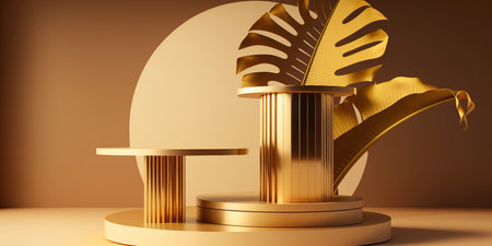 Abstract scene podium mockup. Award ceremony concept. 3d renderの写真素材