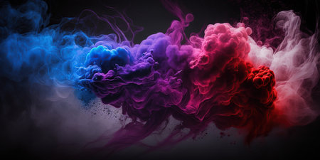 Colorful smoke on black background. Abstract background for your design.の写真素材
