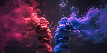 Fantasy colorful smoke isolated on black background. Abstract wallpaper. 3D renderingの写真素材