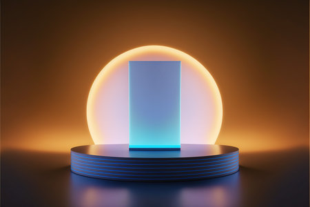 Abstract scene podium mockup. Award ceremony concept. 3d render