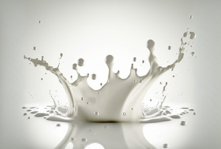 splash of milk isolated on white background. 3d render illustrationの写真素材