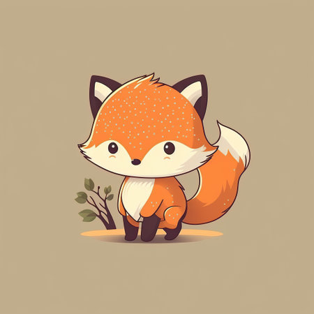 Cute cartoon fox. Vector illustration of a cute little fox.の写真素材