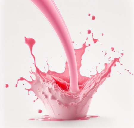 pink paint splashing isolated on white background. 3d renderingの写真素材