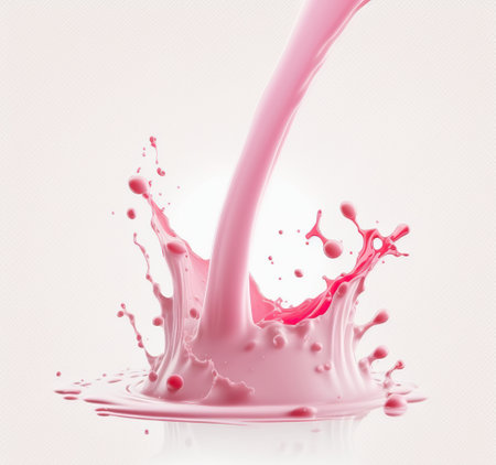 pink paint splashing isolated on white background. 3d renderingの写真素材