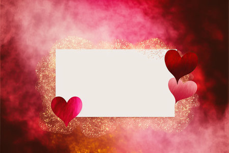 Valentine's day background with hearts and space for your textの写真素材