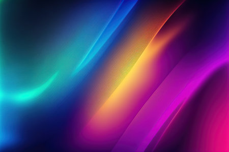 abstract background with smooth lines in blue, purple and yellow colorsの写真素材