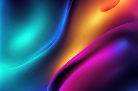 abstract background with smooth lines in blue, orange and purple colorsの写真素材