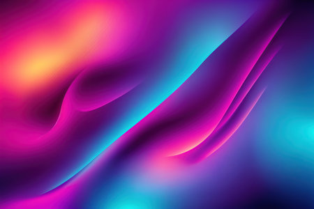 abstract background with blue, purple and pink wavy lines.の写真素材