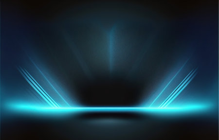 Abstract blue light background.  illustration. Futuristic technology style.の素材