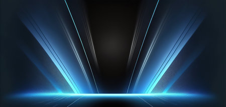 Neon light lines, magic energy space light concept, abstract backgroundの素材