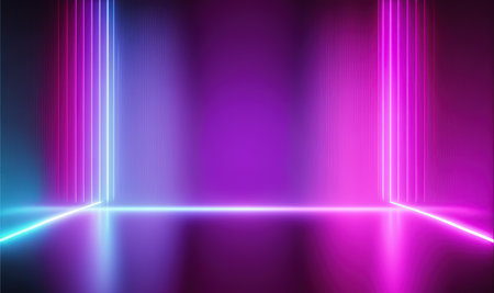 Empty wood table and abstract red light background for product display montageの素材