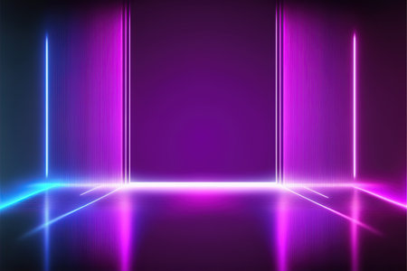 Abstract background with neon lights. Vector illustration. Futuristic design.の素材