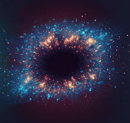 Abstract background. luminous swirling. Elegant glowing circle.  Sparking particle. Space tunnel. Colorful ellipse. Glint sphereの素材