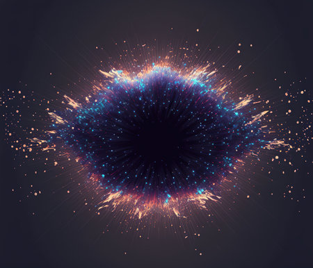 Abstract explosion. Futuristic technology style. Elegant background for business tech presentations.の素材