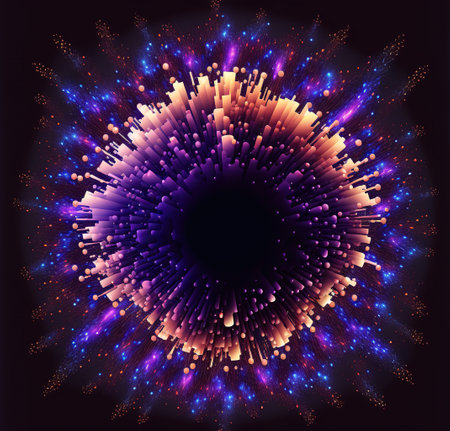 Abstract background with dynamic particles. Vector illustration. Futuristic technology style.の素材