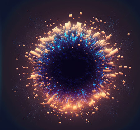 Abstract technology background. Digital data visualization. Graphic concept for your designの素材