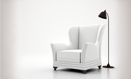 Comfortable armchair on a white background.の素材