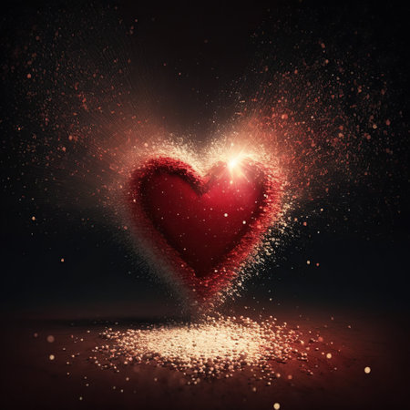 Red heart on grunge background. Love concept. 3D Renderingの素材