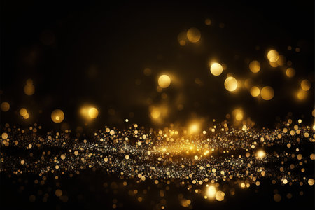Abstract gold bokeh background. Christmas and New Year concept.の素材