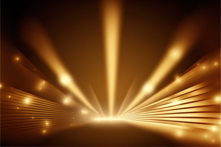 Abstract background with lights and rays.の写真素材