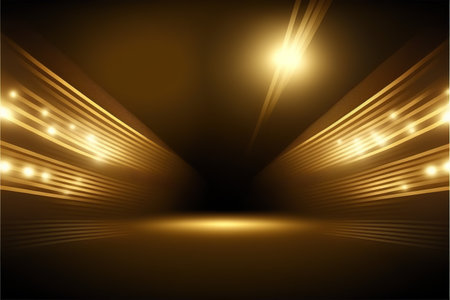 Abstract background with spotlights. Vector illustration. Yellow and black.の写真素材