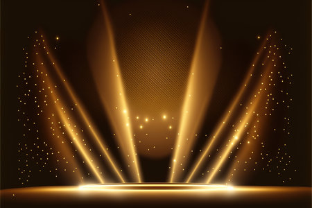 Spotlights on stage. Scene with spotlights,の写真素材