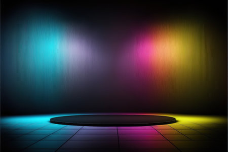 Abstract scene podium illuminated with spotlights. Vector illustration. Eps 10の写真素材