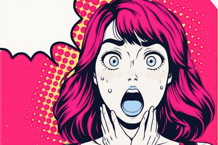 Surprised woman. Comic book style imitation. illustration.の写真素材