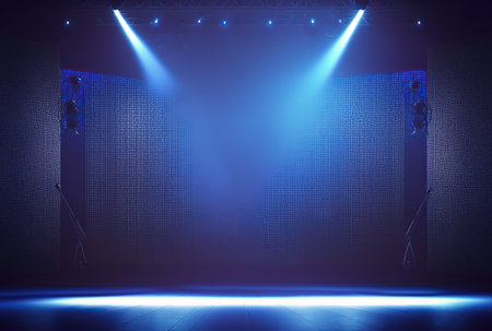 Stage lights, spotlights, stage background. Stage lights, spotlightsの写真素材