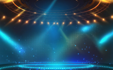 Abstract technology background. Futuristic technology interface. Elegant background for business tech presentations.の写真素材