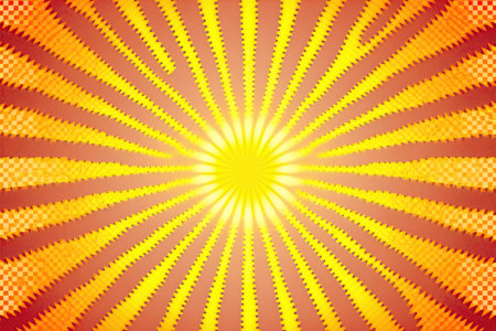 Sunburst background with orange rays.の写真素材