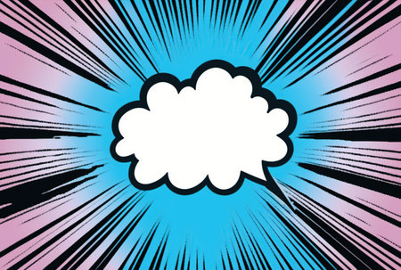 Abstract creative concept comic pop art style blank, layout template with clouds beams and isolated dots background. For sale banner, empty speech bubble setの写真素材