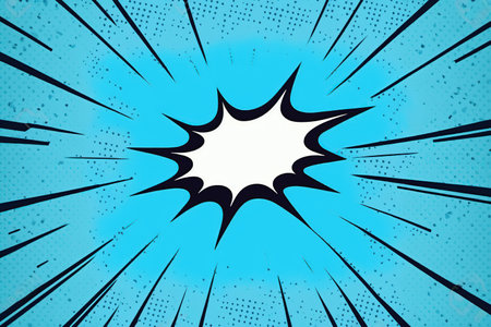 Comic book explosion background with rays and dots. illustration.