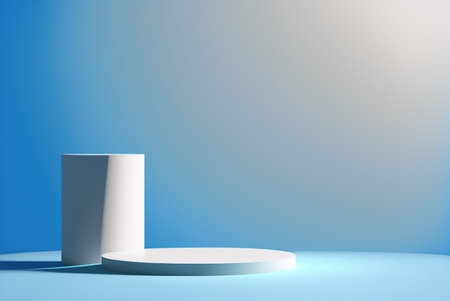 Abstract scene podium for mock up presentation in minimalism style. 3d renderの写真素材