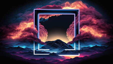 3d illustration of abstract background with space for text and frame.の写真素材