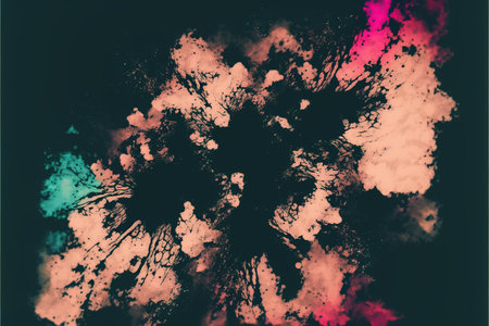 Abstract watercolor background with splashes of paint. Hand-drawn illustration.の素材