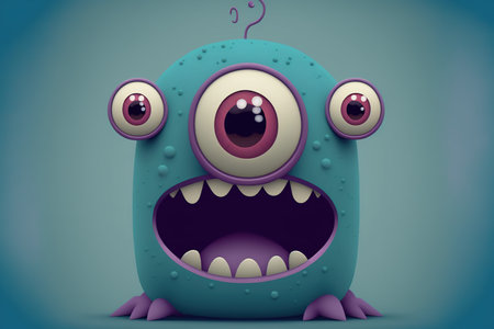 Funny cartoon monster with eyes.  illustration. Halloween monster.の素材