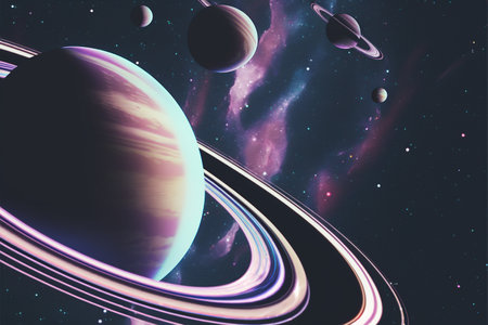 Planets and galaxy, science fiction wallpaper. Beauty of deep space.の素材