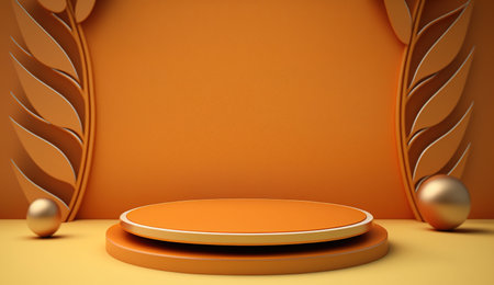Abstract scene podium mockup. Award ceremony concept. 3d renderの写真素材