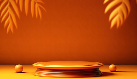 3d render, abstract background, empty podium for product presentation.の写真素材
