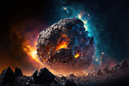 Fiery explosion in space. Elements of this image furnished by NASAの素材