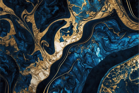 Marble abstract acrylic background. Marbling artwork texture. Agate ripple pattern. Gold powder.の素材