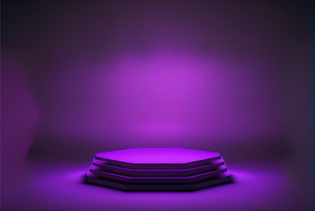 Abstract scene podium mockup. Award ceremony concept. 3d renderの素材
